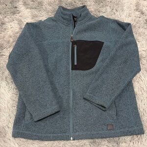 AIGLE Full Zip Polartec Sweater Jacket Blue Men Size 2XL Textured Thick Warm